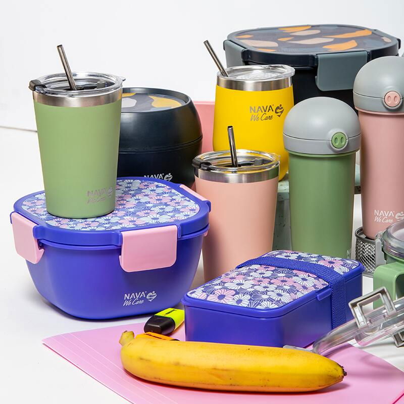 Cana termoizolanta cu pai Nava 450ml galben [8]