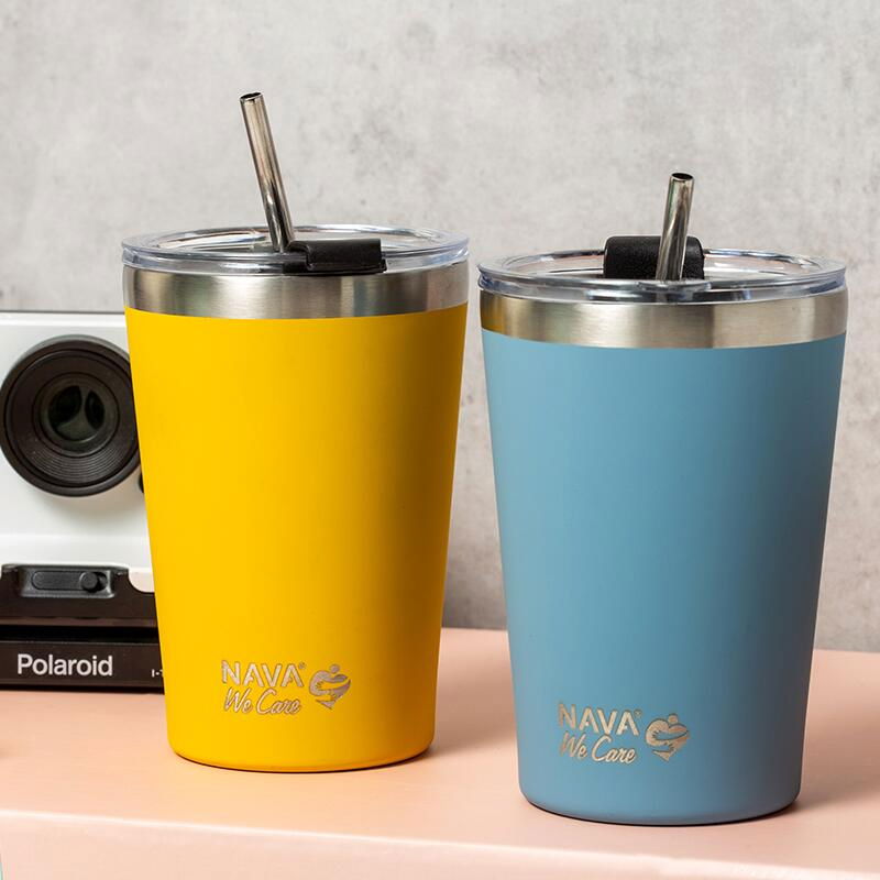 Cana termoizolanta cu pai Nava 450ml verde [5]