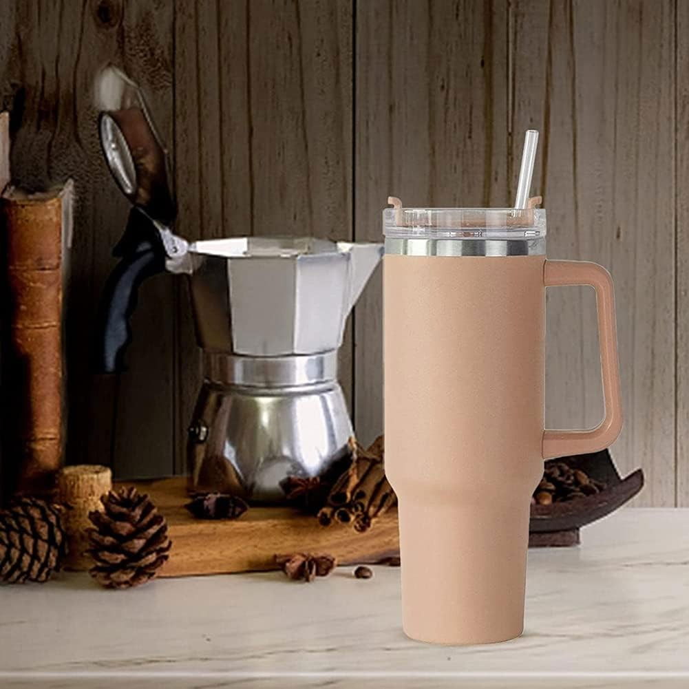 Cana Termos din Plastic, Flippy, pentru Bauturi Calde si Reci, cu Maner, 9.9x9.9x27 cm, Roz Pal [6]