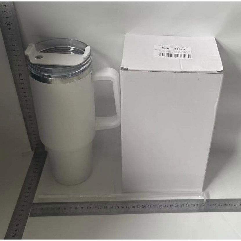 Cana Termos din Plastic, pentru Bauturi Calde si Reci, cu Maner, 9.9x9.9x27 cm, Alb [2]