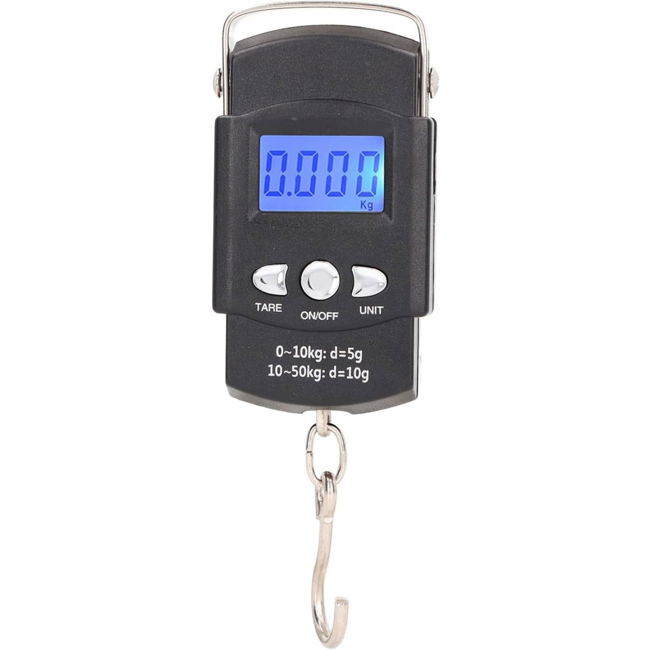 Cantar Digital de Mana cu Carlig, Flippy, Cantar Portabil, Pescuit, cu Maner, Capacitate 50 kg, cu Metru Incorporat, 20.5 x 6 x 2.5 cm, Negru [1]