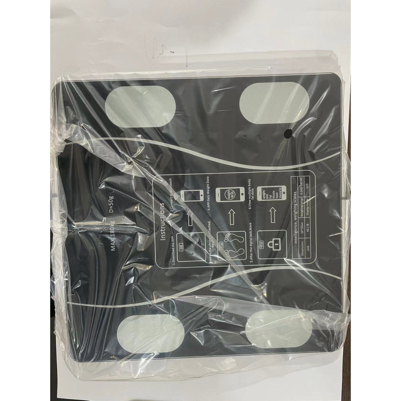 Cantar Electronic Inteligent De Baie Flippy Cu Aplicatie Smart, Corporal, Ecran Digital Iluminat, Termometru, Suporta Maxim 180 Kg, 26 x 26 cm [3]