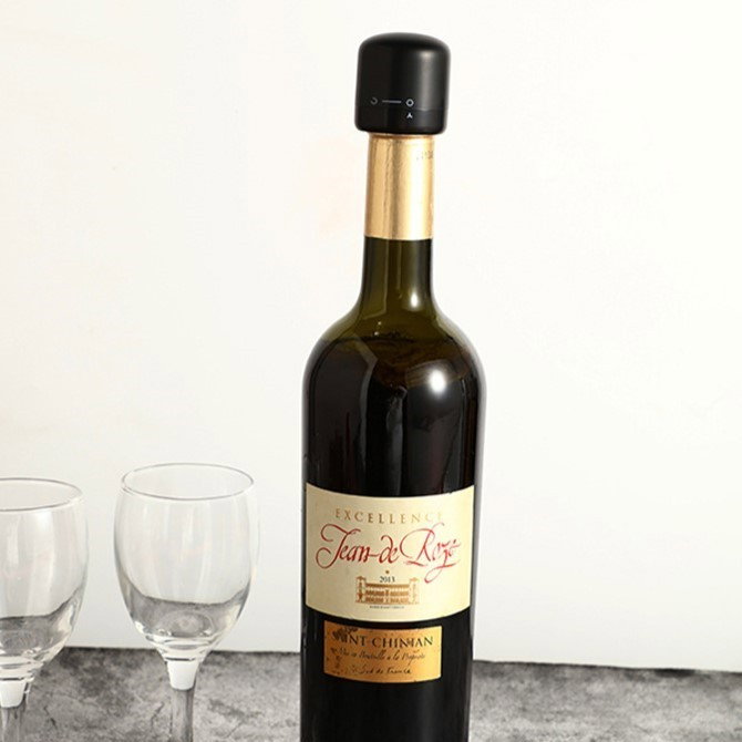 Capac de Etansare a Sticlei de Vin, Flippy, Rotativ, On-Off, Silicon, Reutilizabil, Usor de Depozitat si Folosit, 3.8 x 3.8 x 3.8 cm, Negru [4]