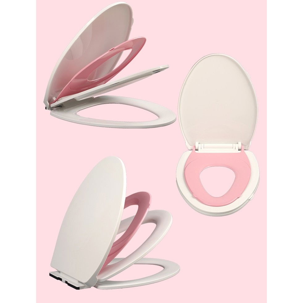 Capac de Toaleta cu Reductie 3 in 1, Flippy, pentru Copii +3 Ani si Adulti, Coborare Lenta si Silentioasa, Instalare Usoara, din PP5 , in Forma de U, Alb/Roz [7]