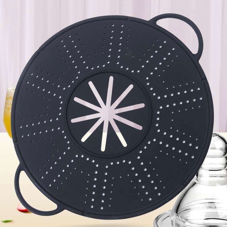 Capac Sita pentru Tigaie, Flippy, 28 inch, Capac din Silicon pentru Scuregere, Rezistent la Remperaturi ridicate, Anti-Stropire, Deflector de Ulei, Negru [4]