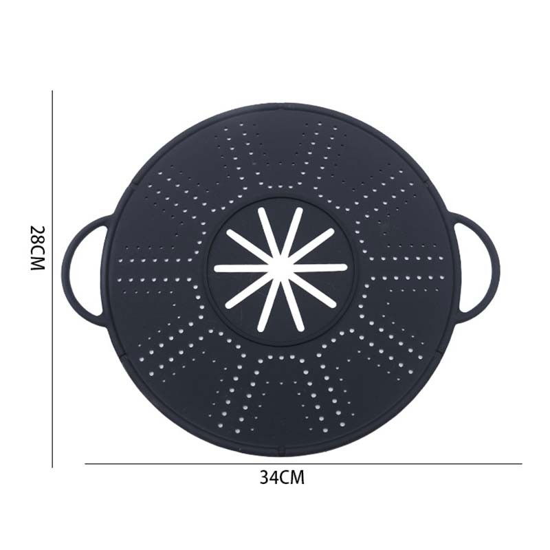 Capac Sita pentru Tigaie, Flippy, 28 inch, Capac din Silicon pentru Scuregere, Rezistent la Remperaturi ridicate, Anti-Stropire, Deflector de Ulei, Negru [3]