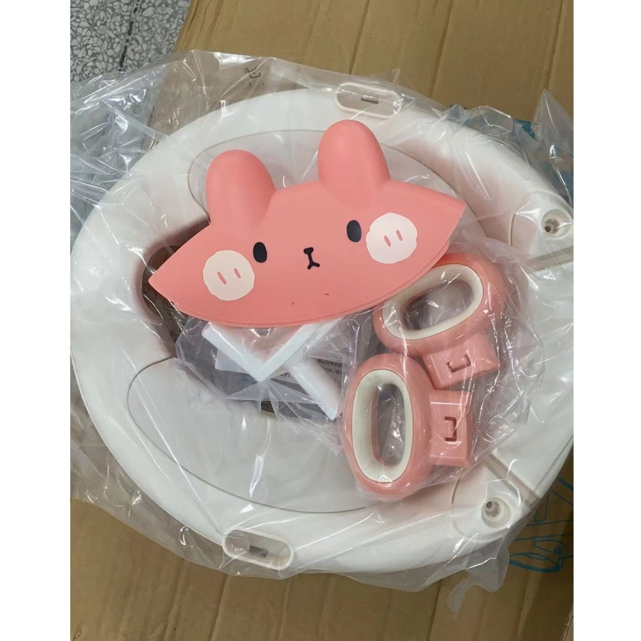 Capac WC cu Reductie, Flippy, pentru Copii, cu Manere, Model Ursulet, Plastic Durabil, Roz [5]