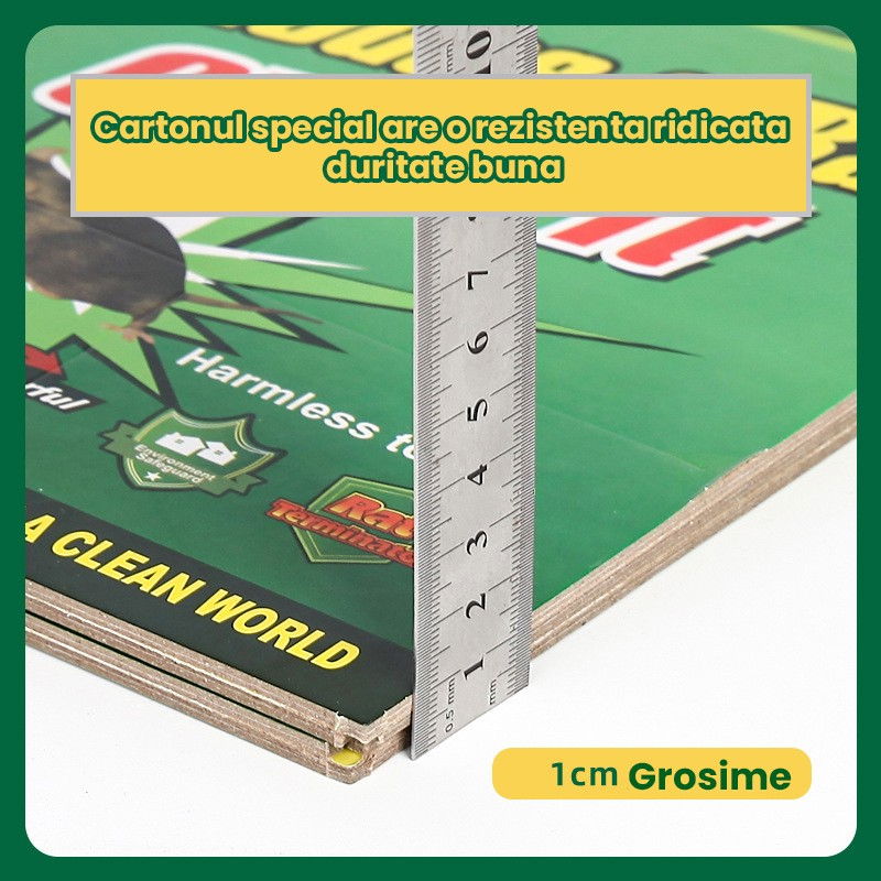 Capcana Autoadeziva pentru Soareci, Flippy, Placa Autoadeziva pentru Rozatoare cu Efect Puternic de Imobilizare, Capcana cu Lipici, pentru Uz Casnic, 21 x 15 xm Verde/Galben [4]