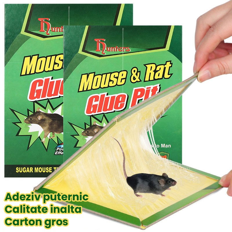 Capcana Autoadeziva pentru Soareci, Flippy, Placa Autoadeziva pentru Rozatoare cu Efect Puternic de Imobilizare, Capcana cu Lipici, pentru Uz Casnic, 21 x 15 xm Verde/Galben [3]