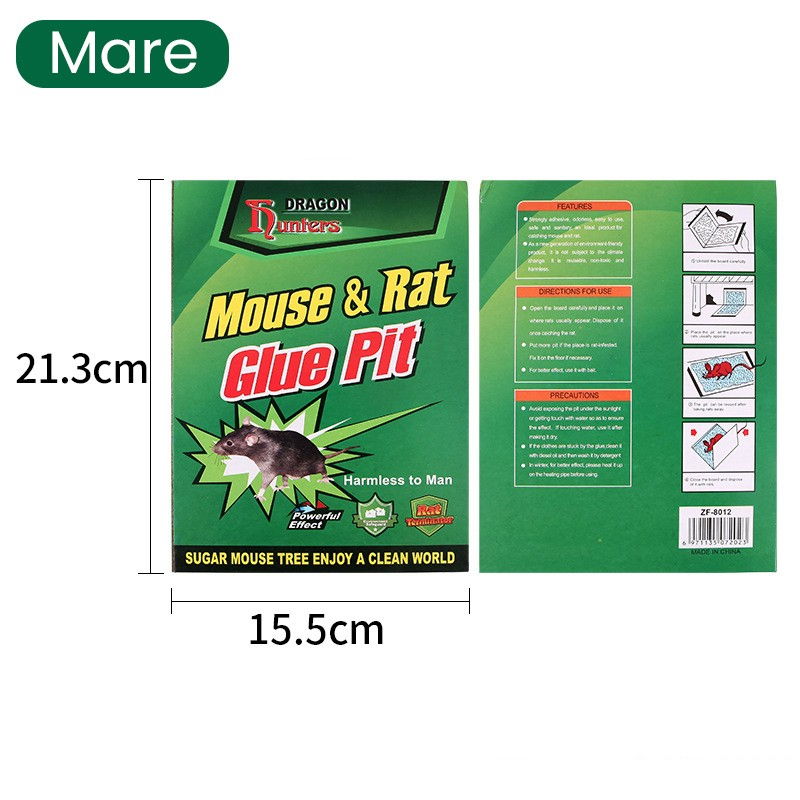 Capcana Autoadeziva pentru Soareci, Flippy, Placa Autoadeziva pentru Rozatoare cu Efect Puternic de Imobilizare, Capcana cu Lipici, pentru Uz Casnic, 21 x 15 xm Verde/Galben [2]