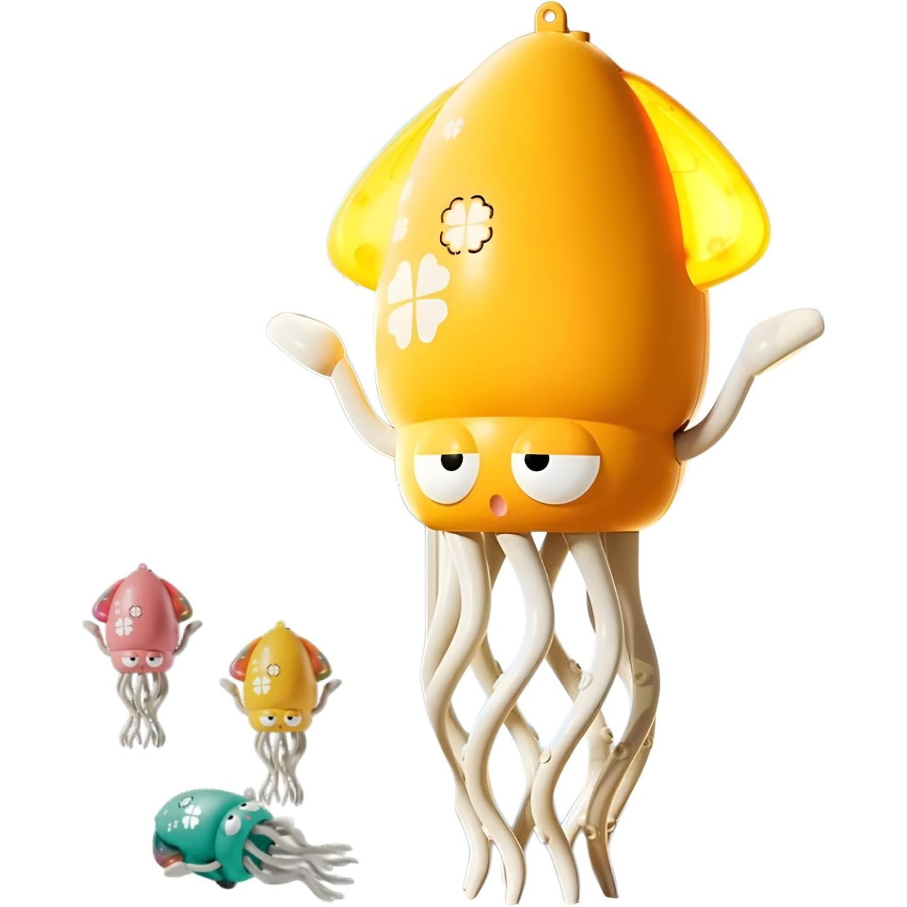 Caracatita Dansatoare, Flippy, +3 Ani, 3 Moduri, din ABS, Incarcare USB, cu Undita Inclusa, 12.6 x 7.6 x 20.7 cm, Galben [3]