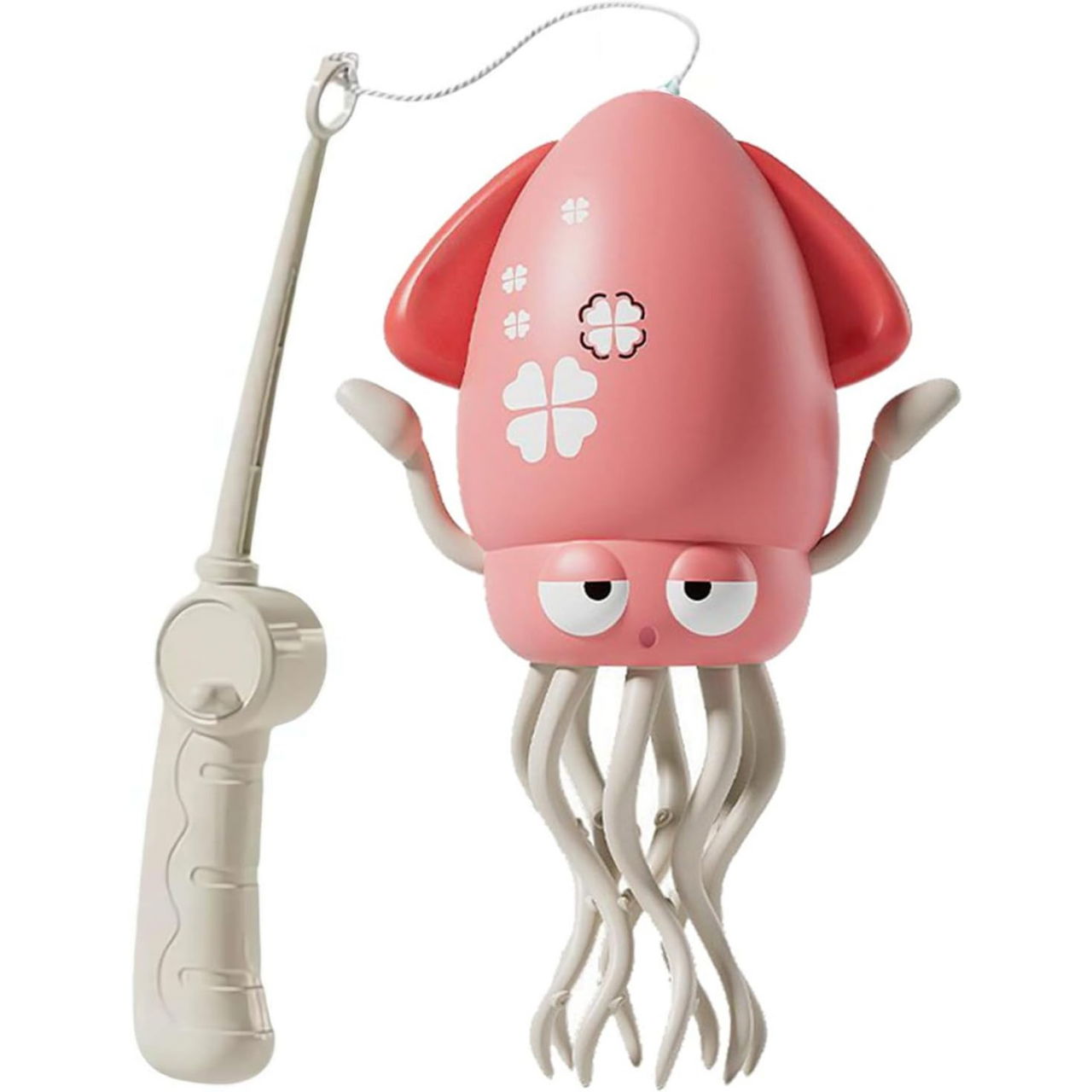 Caracatita Dansatoare, Flippy, +3 Ani, 3 Moduri, din ABS, Incarcare USB, cu Undita Inclusa, 12.6 x 7.6 x 20.7 cm, Roz [1]