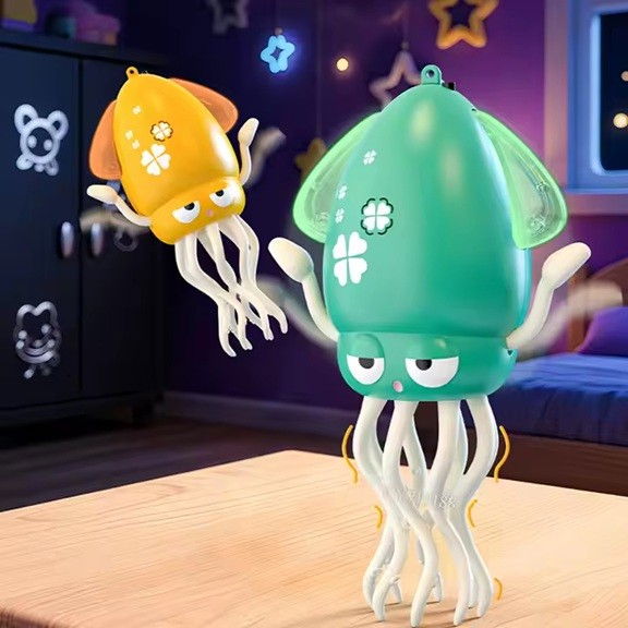 Caracatita Dansatoare, Flippy, +3 Ani, 3 Moduri, din ABS, Incarcare USB, cu Undita Inclusa, 12.6 x 7.6 x 20.7 cm, Verde [3]