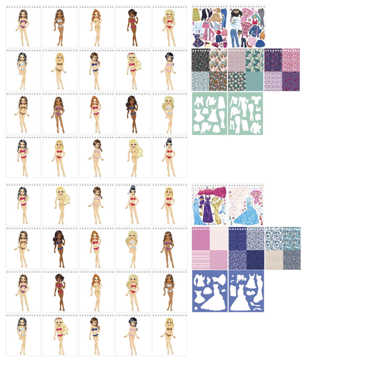 Carte cu abtibilduri - Fashion Design (Albastru) [3]