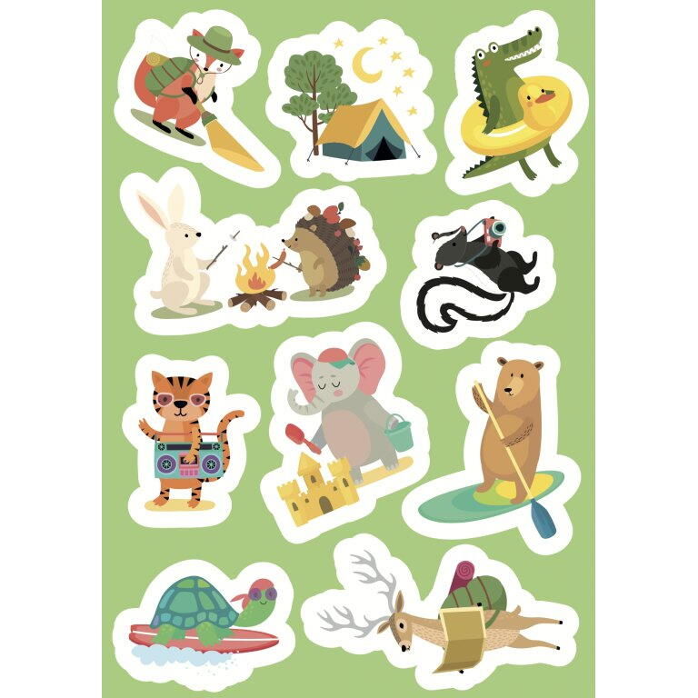 Carte de activitati cu abtibilduri - In vacanta [6]