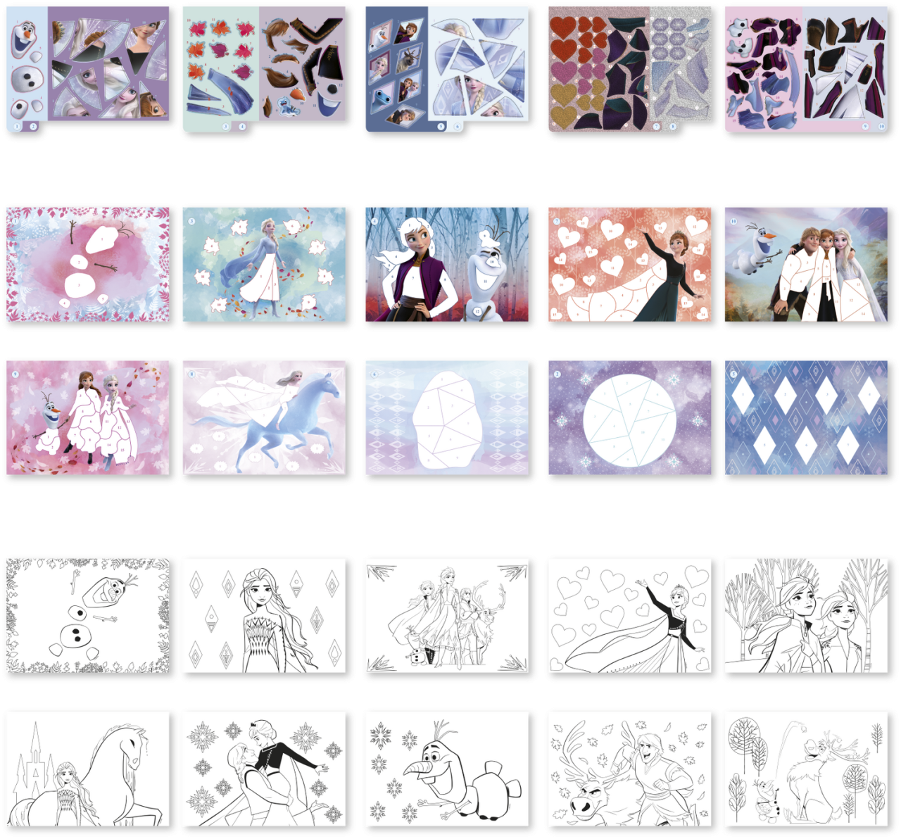 Carte de colorat & abtibilduri cu numere - Frozen [3]