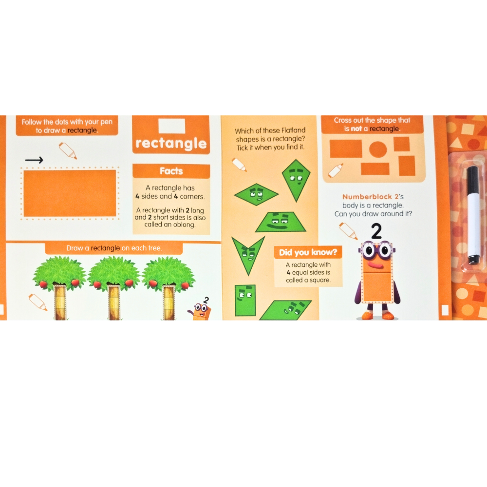 Carticica Scriu si sterg Numberblocks - Forme geometrice [3]