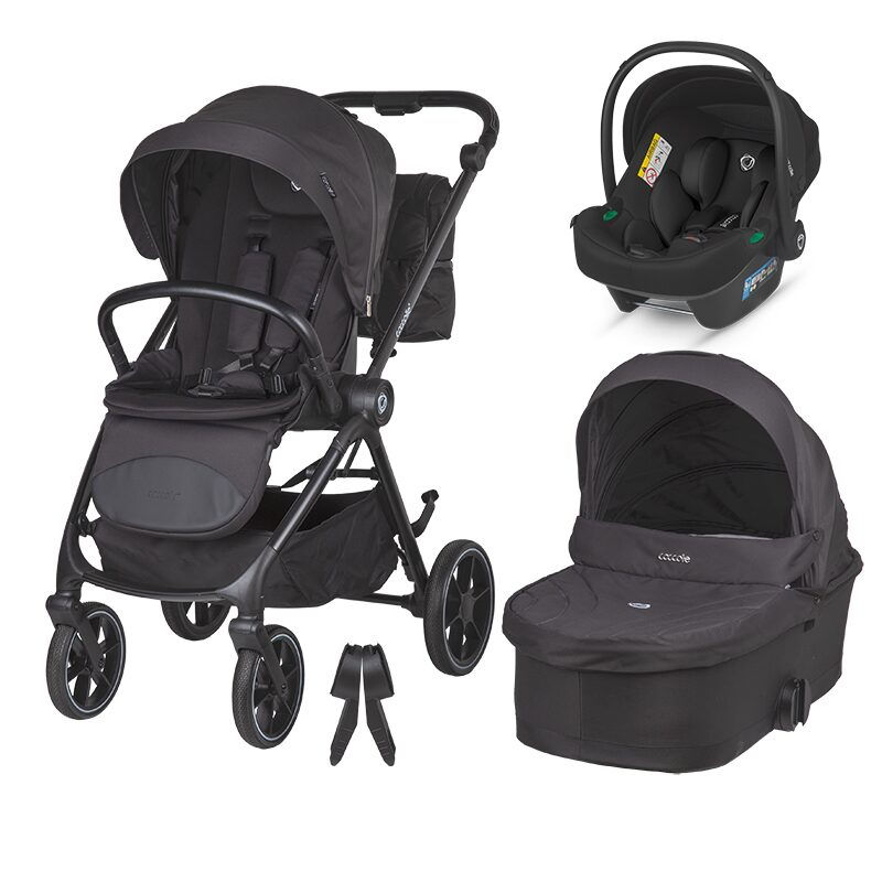 Carucior modular 2in1 Coccolle Serry Jet black+ Scoica auto iSize Coccolle Knox Black [1]