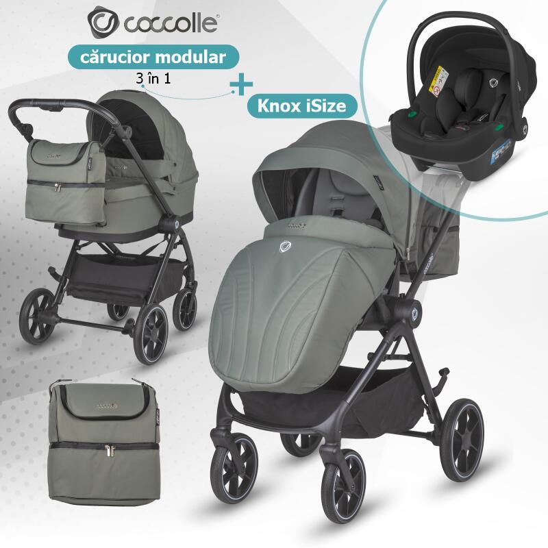 Carucior modular 2in1 Coccolle Serry Moss green+ Scoica auto iSize Coccolle Knox Black [2]