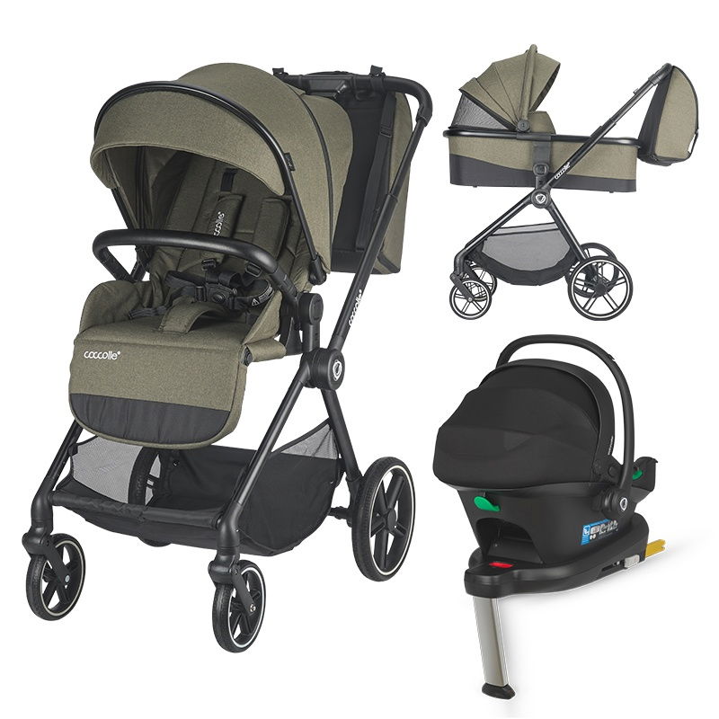 Carucior modular 4in1 Coccolle Lissia Moss green cu Scoica auto iSize Coccolle Knox Black si Baza isofix iSize Coccolle Knox [1]