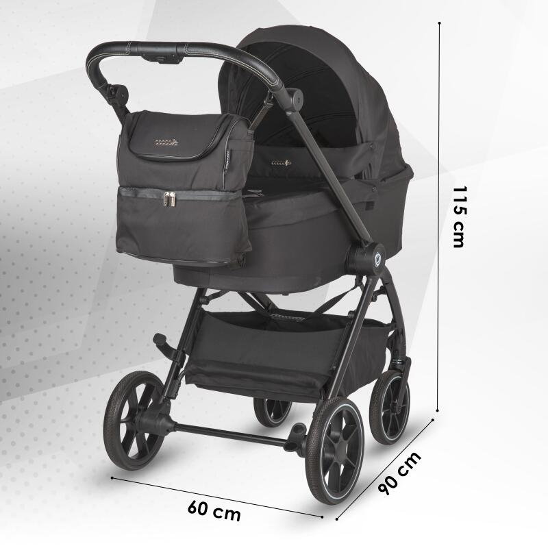 Carucior modular 4in1 Coccolle Serry Jet black cu Scoica auto iSize Coccolle Knox Black si Baza isofix iSize Coccolle Knox [7]