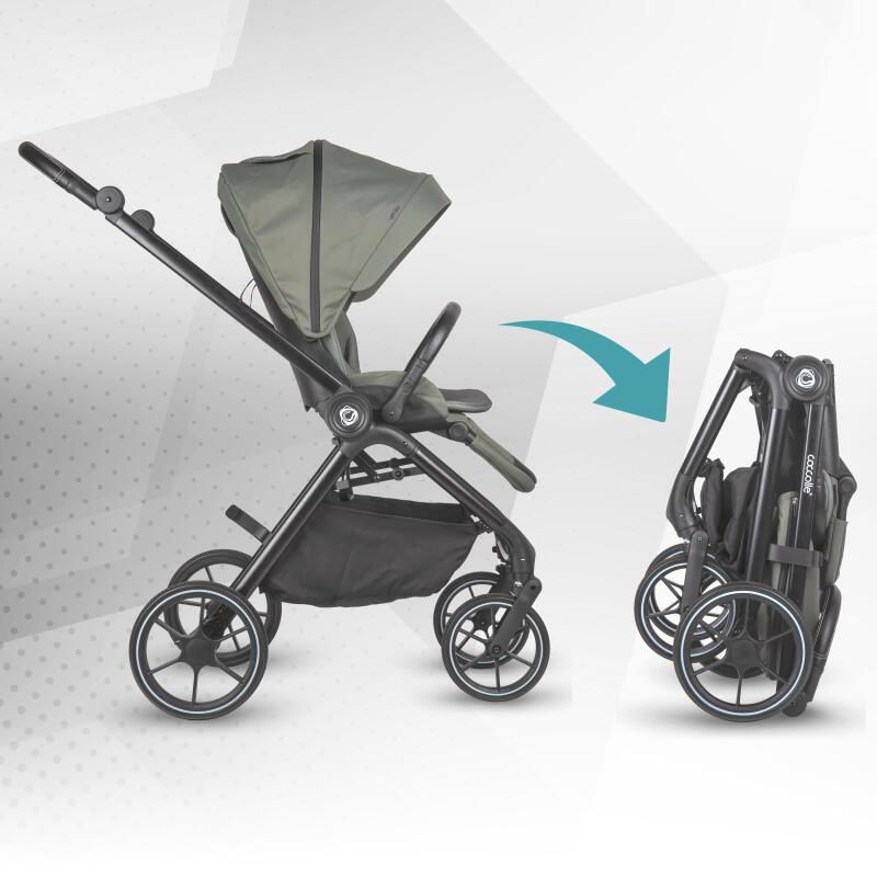 Carucior modular 4in1 Coccolle Serry Moss green cu Scoica auto iSize Coccolle Knox Black si Baza isofix iSize Coccolle Knox [16]