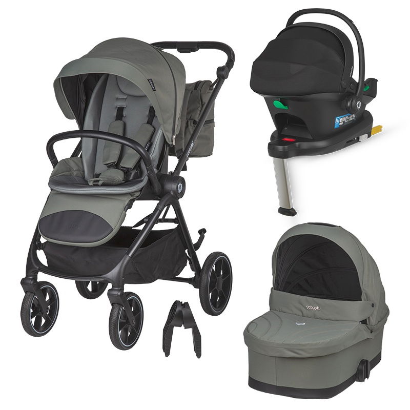 Carucior modular 4in1 Coccolle Serry Moss green cu Scoica auto iSize Coccolle Knox Black si Baza isofix iSize Coccolle Knox [1]