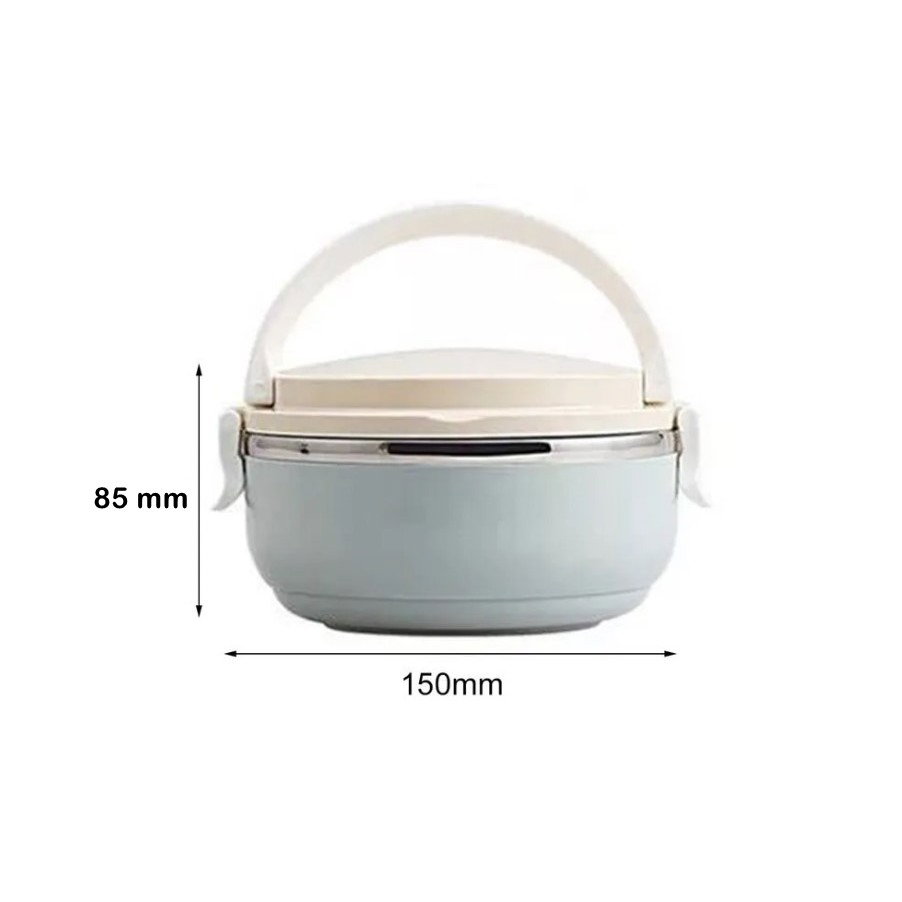 Caserola pentru alimente Flippy, lunch box, 700 ml, otel inoxidabil, maner, valva aerisire, inchidere etansa, 15 x 8.5 cm, albastru [7]