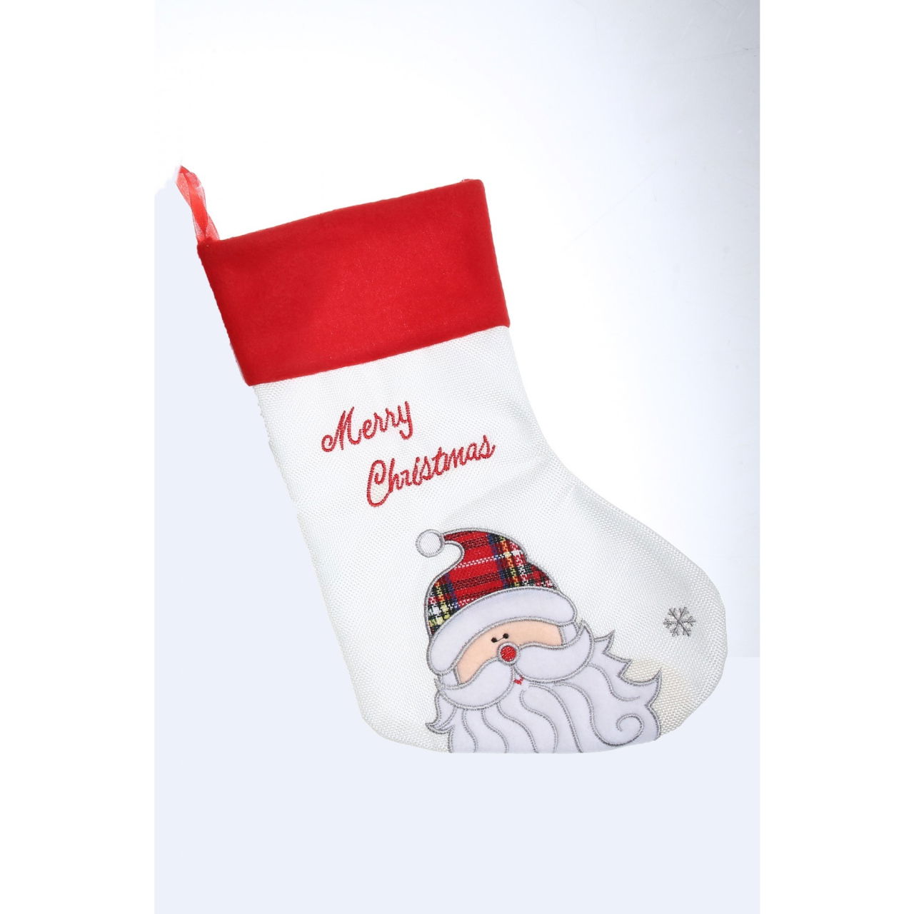 Ciorap Cadouri, culoare alba, imprimeu Mos Craciun, marimea 16x30 cm, Flippy [4]