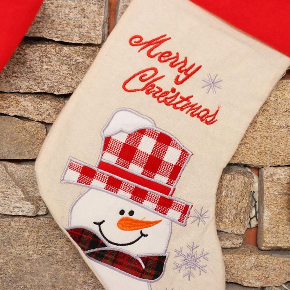 Ciorap Cadouri, Culoare Alba, Imprimeu Om de Zapada, Marimea 15x30 cm, Flippy [6]