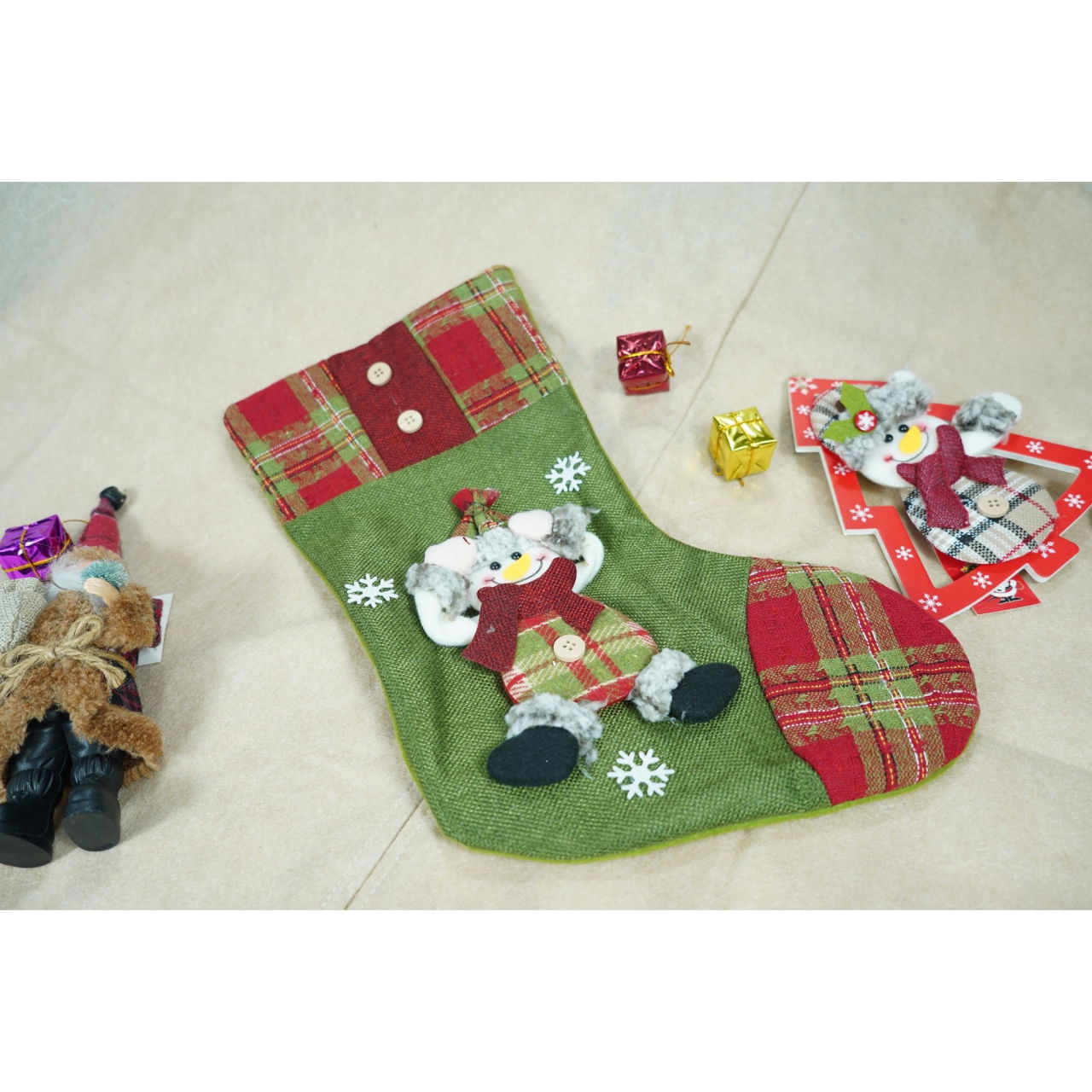 Ciorap Cadouri, Flippy,cu model elf,verde, marimea 20x30 cm, textil, interior [2]