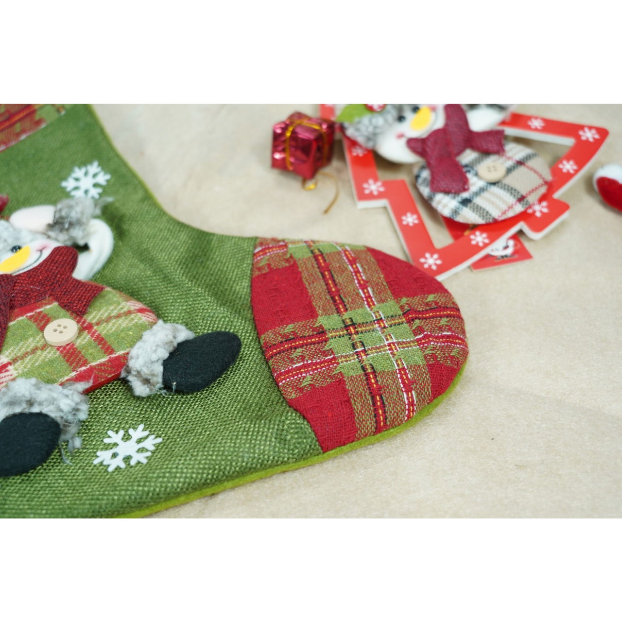 Ciorap Cadouri, Flippy,cu model elf,verde, marimea 20x30 cm, textil, interior [5]