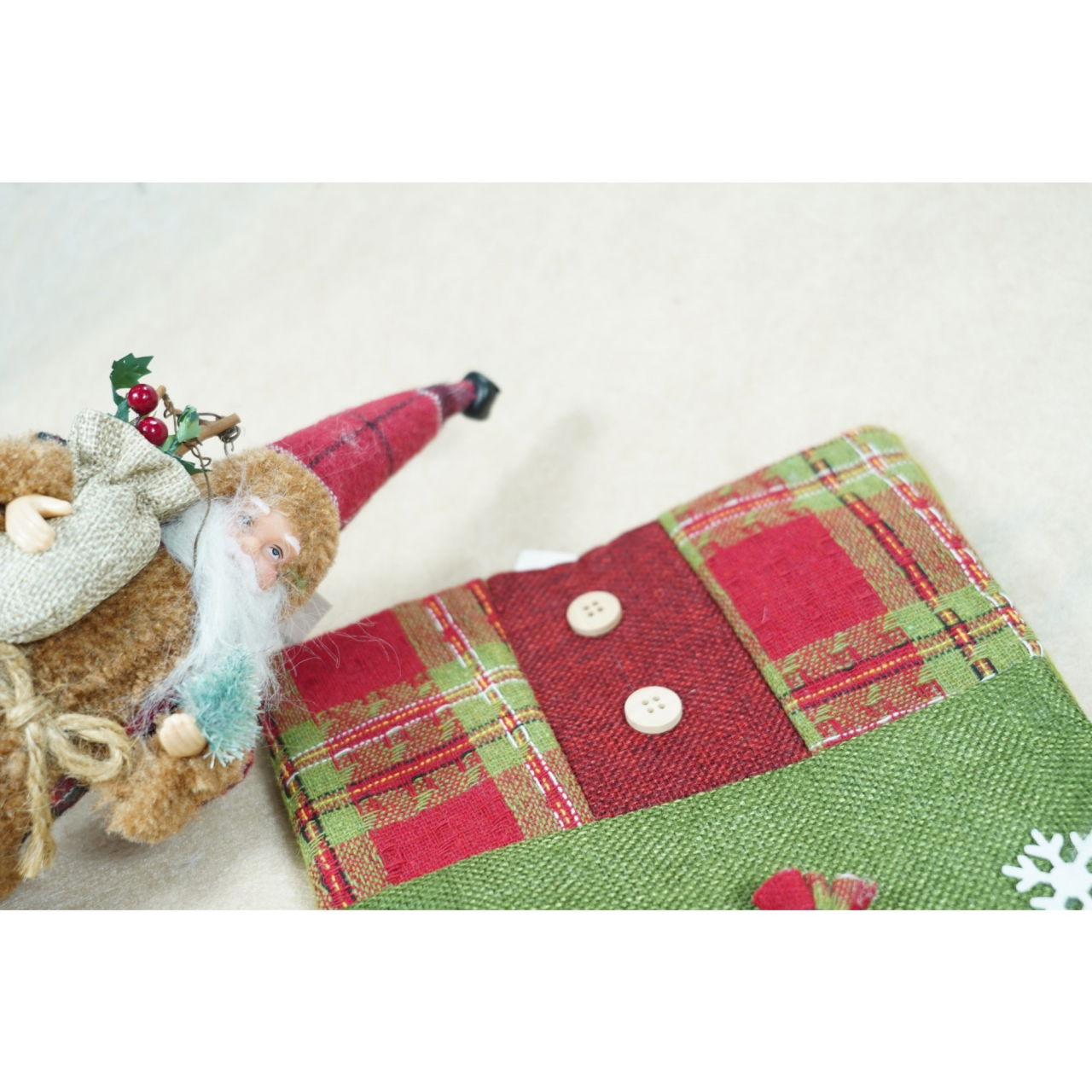 Ciorap Cadouri, Flippy,cu model elf,verde, marimea 20x30 cm, textil, interior [4]