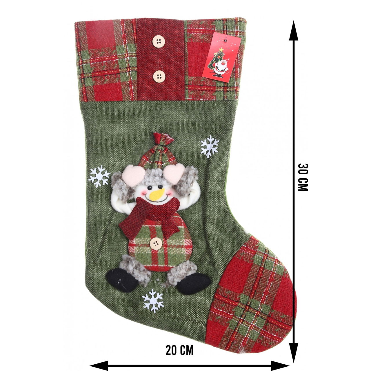 Ciorap Cadouri, Flippy,cu model elf,verde, marimea 20x30 cm, textil, interior [6]