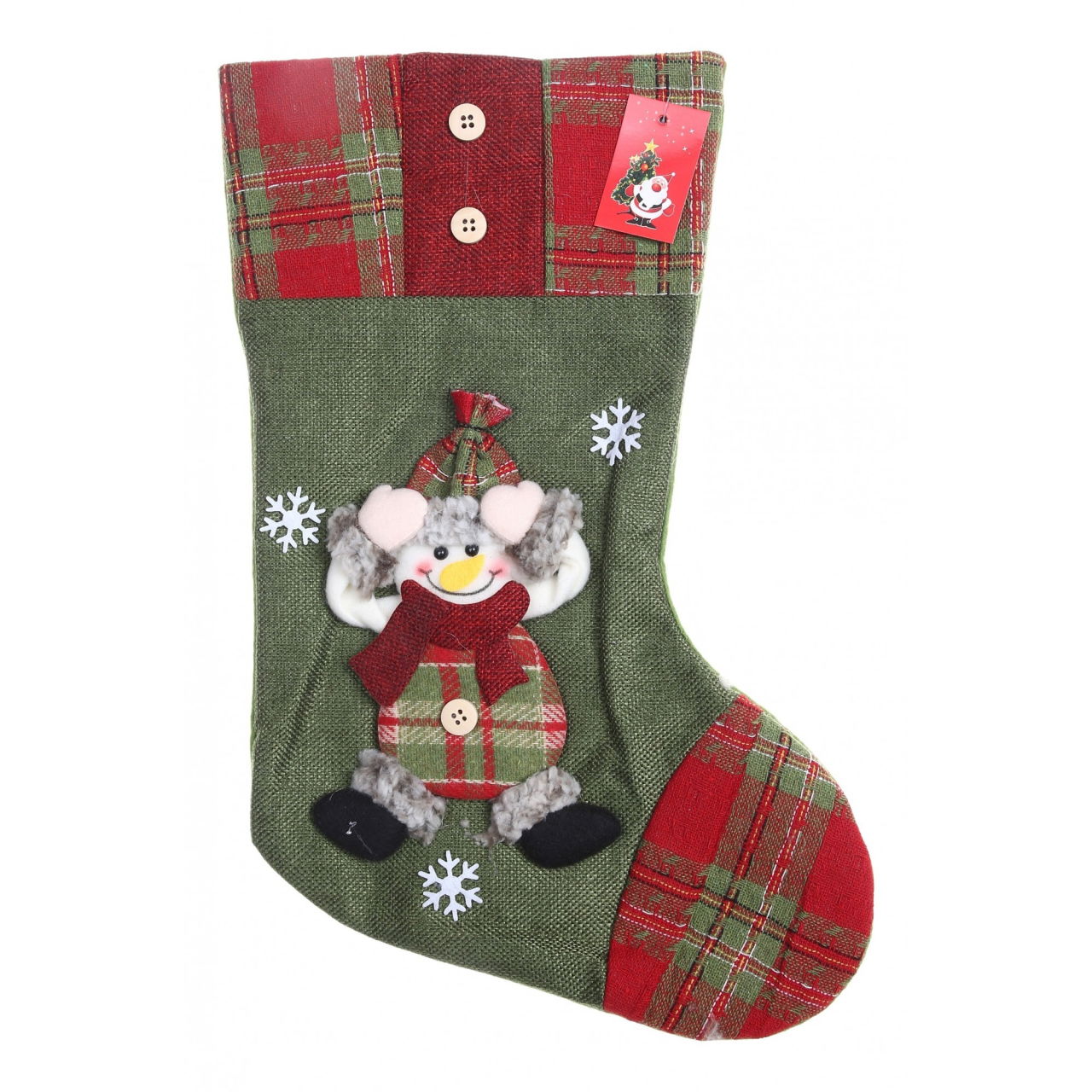 Ciorap Cadouri, Flippy,cu model elf,verde, marimea 20x30 cm, textil, interior [1]