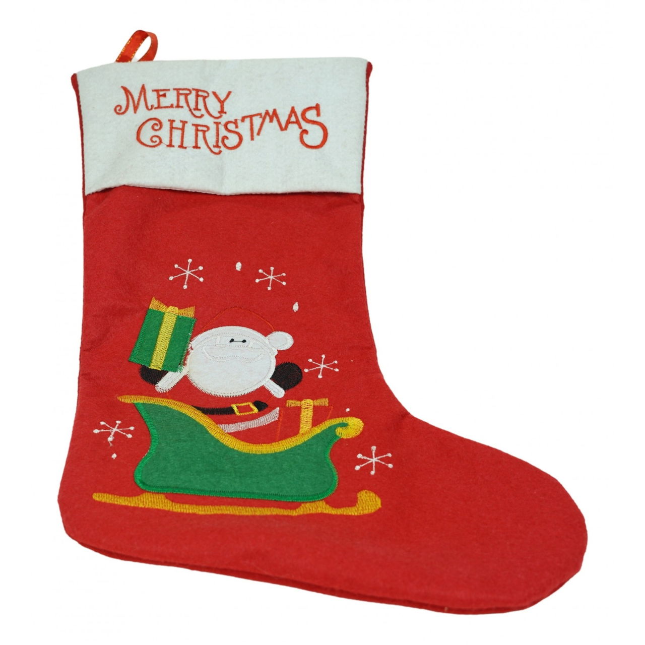 Ciorap Cadouri,Flippy,cu model Mos Craciun, rosu, marimea 19x38 cm, textil, interior [1]