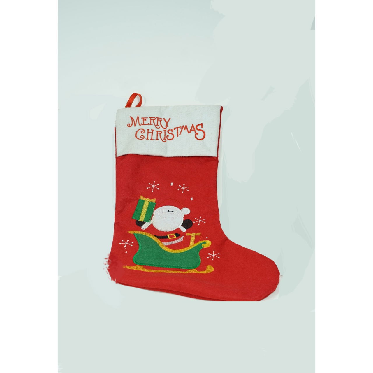Ciorap Cadouri,Flippy,cu model Mos Craciun, rosu, marimea 19x38 cm, textil, interior [4]