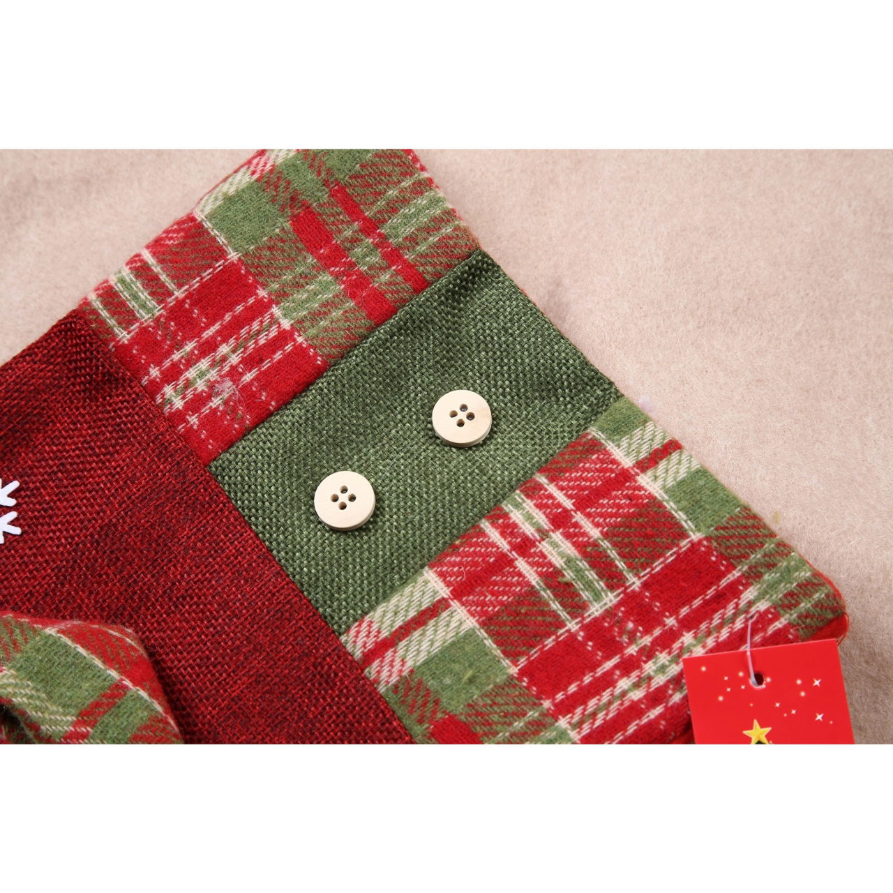 Ciorap Cadouri,Flippy,cu model Mos Craciun,rosu, marimea 20x30 cm, textil, interior [4]