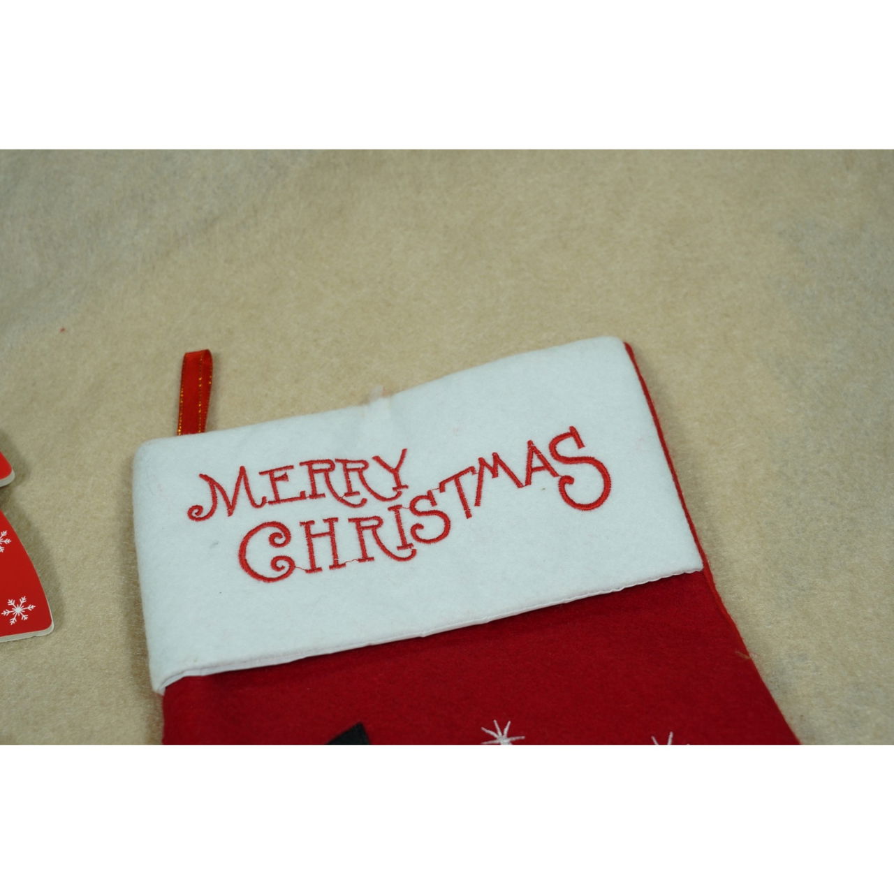 Ciorap Cadouri, Flippy,cu model Mos Craciun, rosu, marimea 20x40 cm, textil, interior [4]