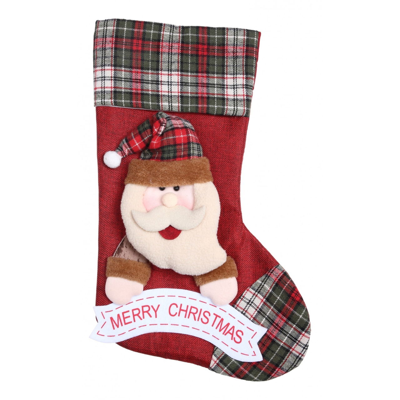 Ciorap Cadouri, Flippy,cu model Mos Craciun,rosu, marimea 23x45 cm, textil, interior [1]