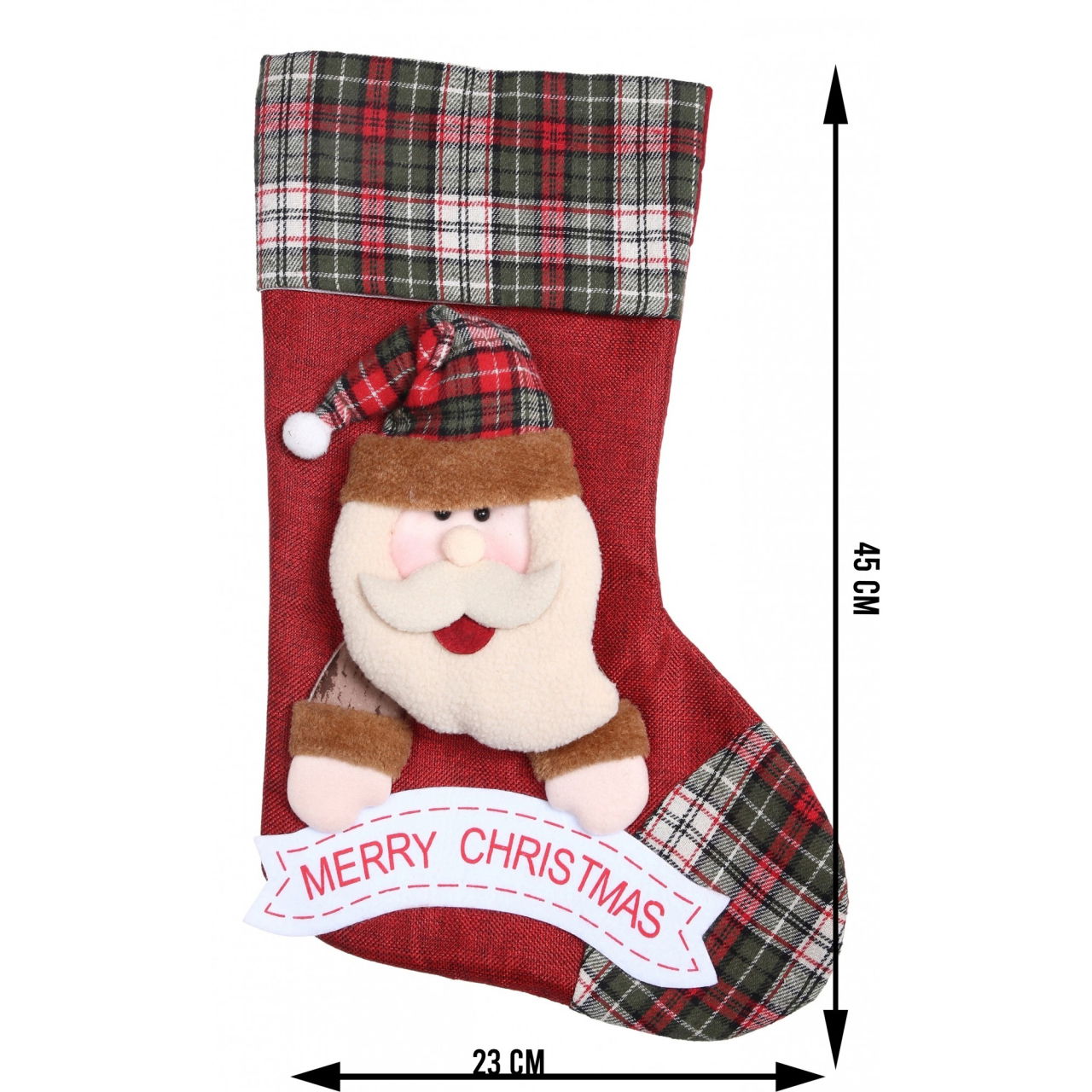 Ciorap Cadouri, Flippy,cu model Mos Craciun,rosu, marimea 23x45 cm, textil, interior [6]