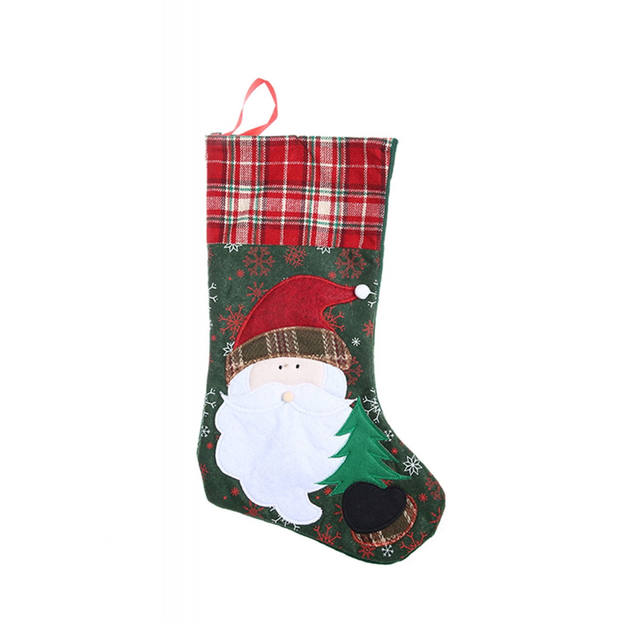 Ciorap Cadouri, Flippy,cu model Mos Craciun,verde, marimea 20x40 cm, textil, interior [1]