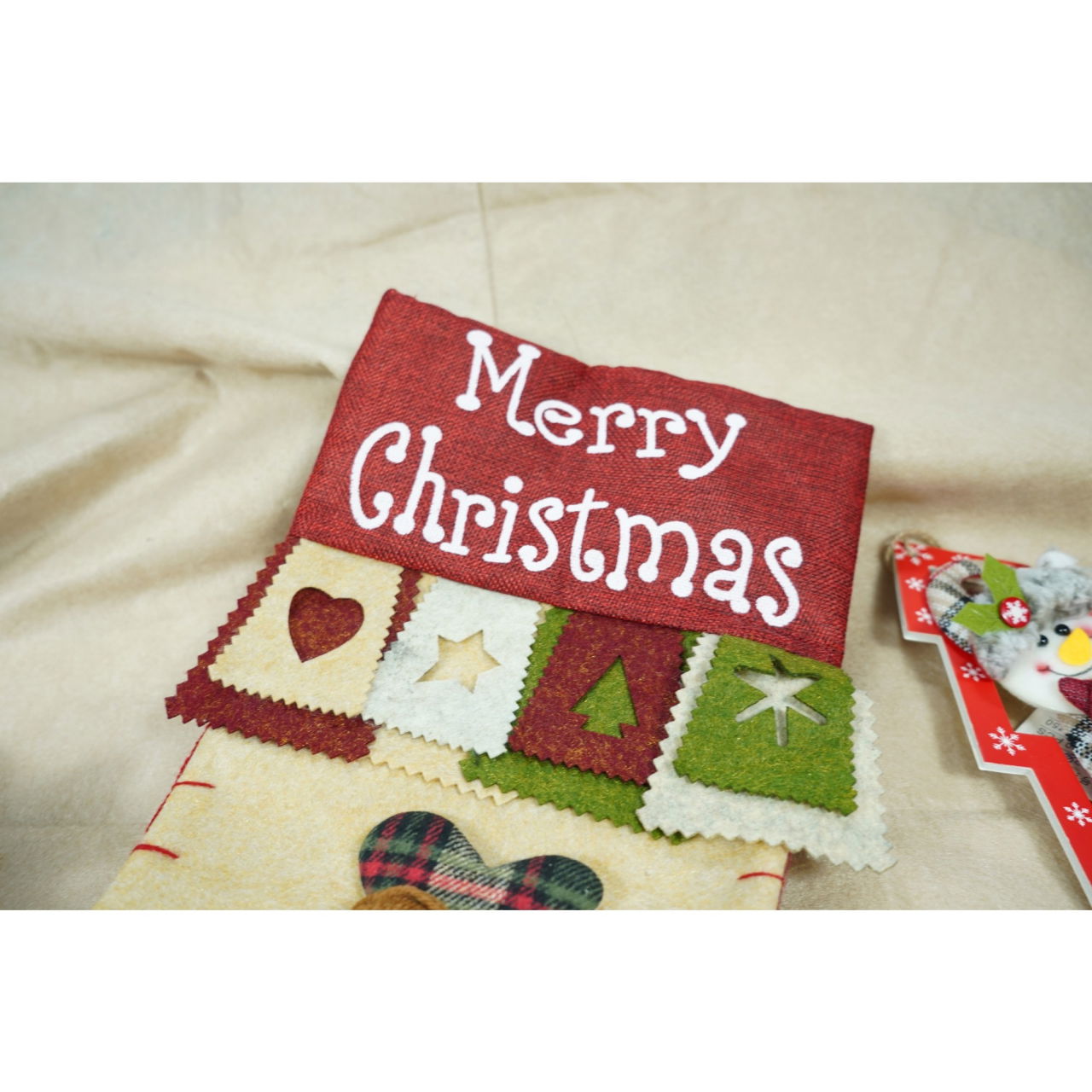 Ciorap Cadouri, Flippy,cu model om de zapada,crem, marimea 20x40 cm, textil, interior [4]