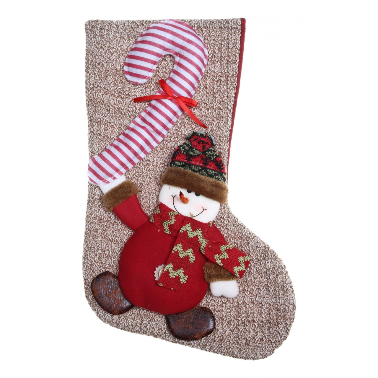 Ciorap Cadouri,Flippy,cu model om de zapada,maro, marimea 20x45 cm, textil, interior [1]