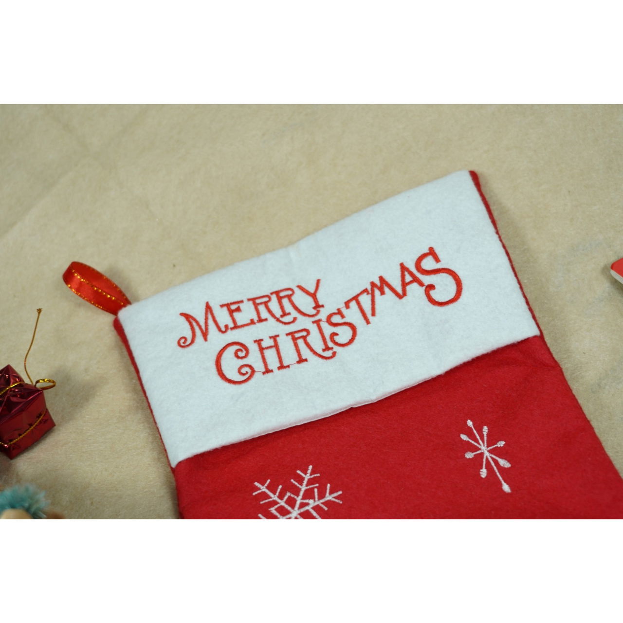 Ciorap Cadouri, Flippy,cu model om de zapada,rosu, marimea 19x38 cm, textil, interior [4]