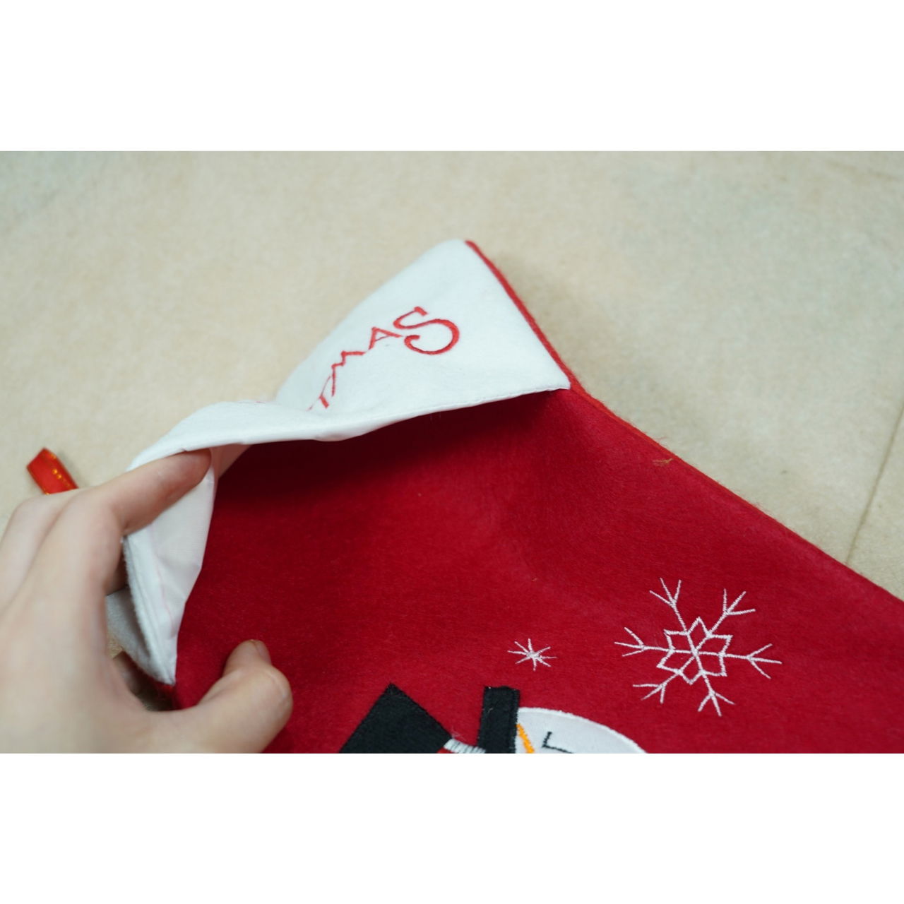 Ciorap Cadouri, Flippy,cu model om de zapada, rosu, marimea 20x40 cm, textil, interior [3]