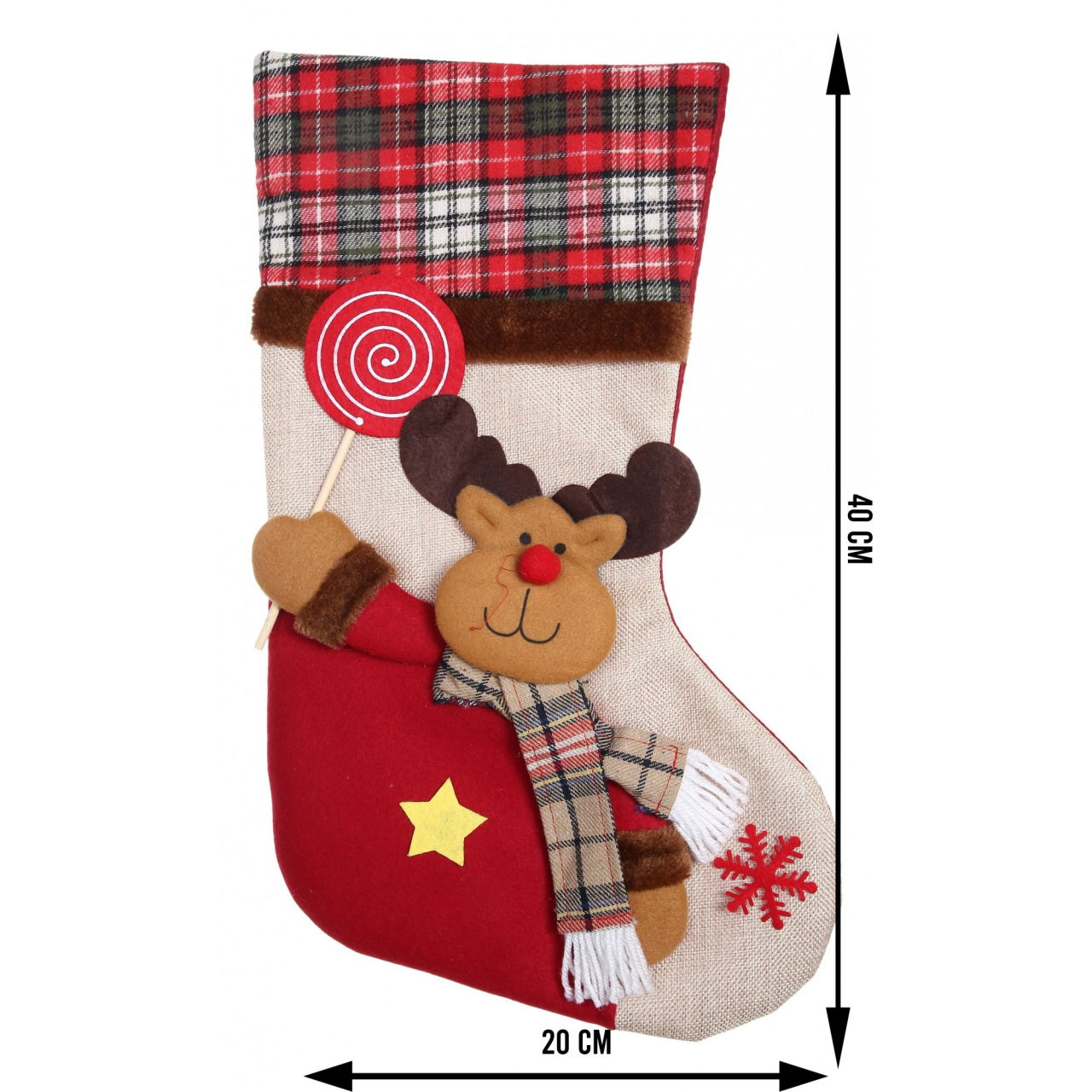 Ciorap Cadouri,Flippy,cu model ren,crem, marimea 20x40 cm, textil, interior [6]