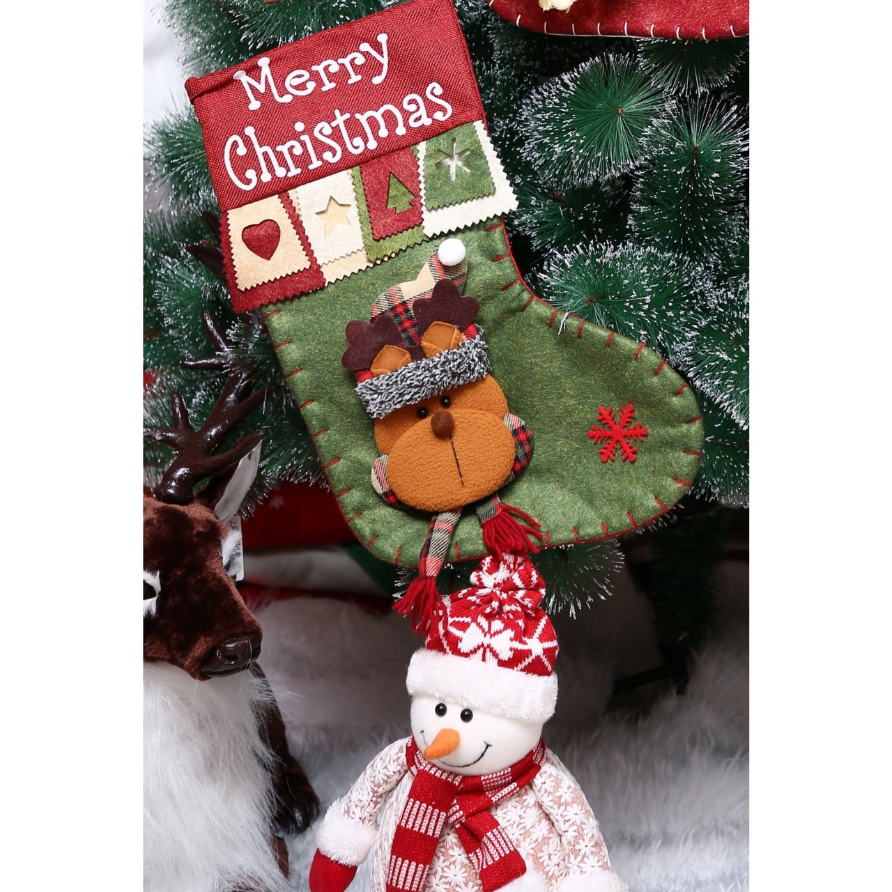 Ciorap Cadouri, Flippy,cu model ren,verde, marimea 20x40 cm, textil, interior [4]