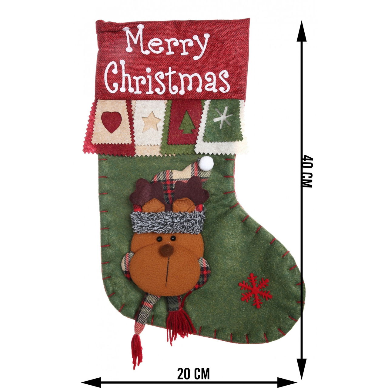 Ciorap Cadouri, Flippy,cu model ren,verde, marimea 20x40 cm, textil, interior [5]