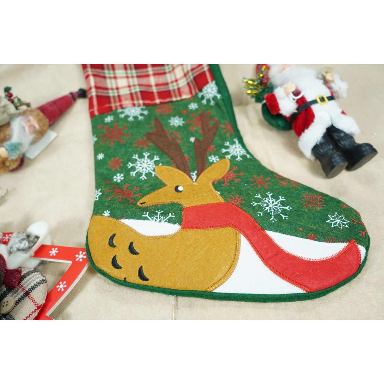 Ciorap Cadouri, Flippy,cu model ren, verde, marimea 20x40 cm, textil, interior [2]